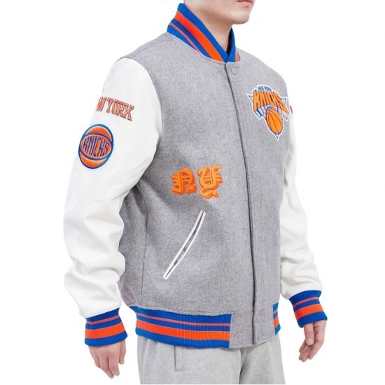 NY Knicks Old English Varsity Jacket