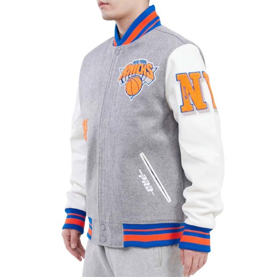 NY Knicks Old English Varsity Jacket