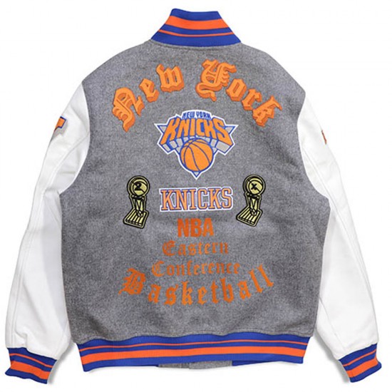 NY Knicks Old English Varsity Jacket