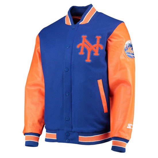 NY Mets 35th Anniversary Royal and Orange Varsity Jacket