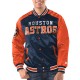 Navy/Orange Houston Astros Renegade Varsity Satin Jacket