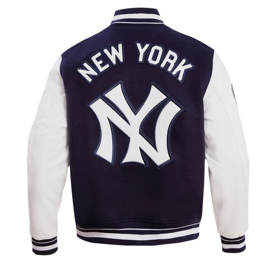 New York Yankees Retro Classic Navy Blue Wool Varsity Jacket