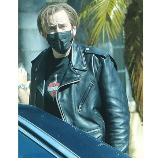 Nicolas Cage The Unbearable Weight of Massive Talent Motorcycle Leather Jacket