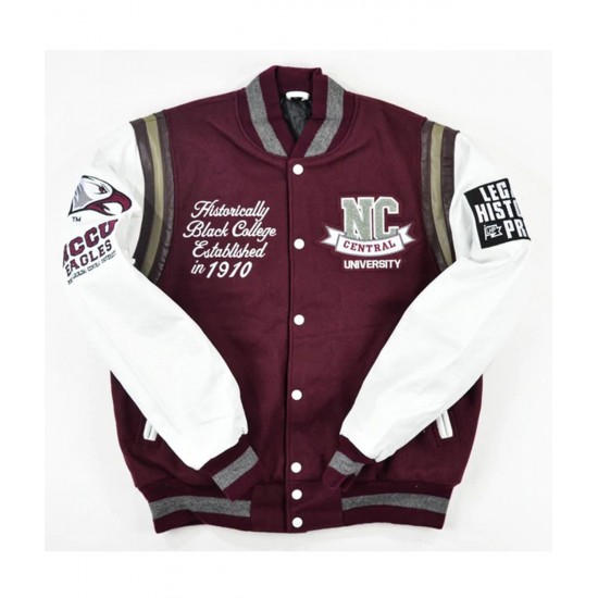 North Carolina Central University Motto 2.0 Purple and White Varsity Jacket