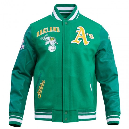 Oakland Athletics Green Wool Varsity Jacket