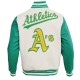 Oakland Athletics Retro Classic Off White Wool Varsity Jacket