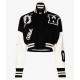 Off White Cropped Black and White Varsity Jacket