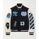 Off-White Appliqued Felt and Varsity Jacket