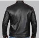 Oregon Black Leather Mens Cafe Racer Jacket