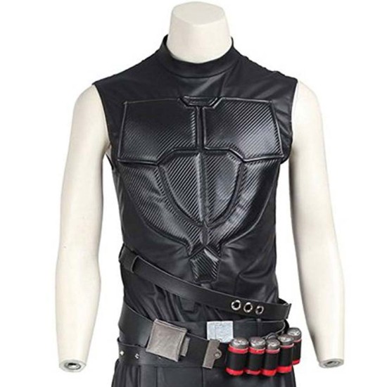 Overwatch Game Reaper Leather Long Jacket with Vest Halloween Costume