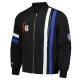 Philadelphia 76ers Black Stitch Applique Bomber Jacket