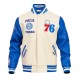 Philadelphia 76ers Retro Classic Off White Wool Varsity Jacket