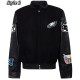 Philadelphia Eagles Black Wool and Leather Jacket