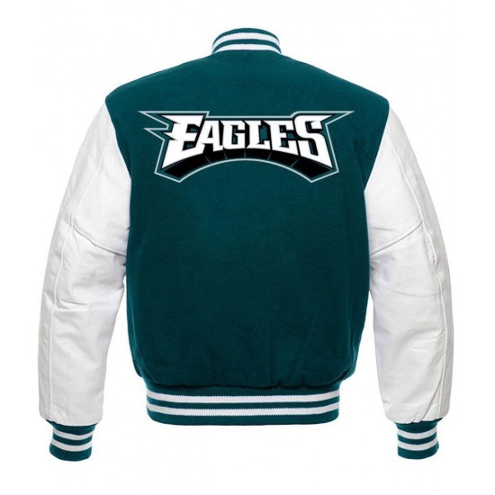 Philadelphia Eagles Varsity Green and White Jacket