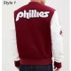 Philadelphia Phillies Letterman Burgundy and White Jacket