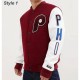 Philadelphia Phillies Letterman Burgundy and White Jacket