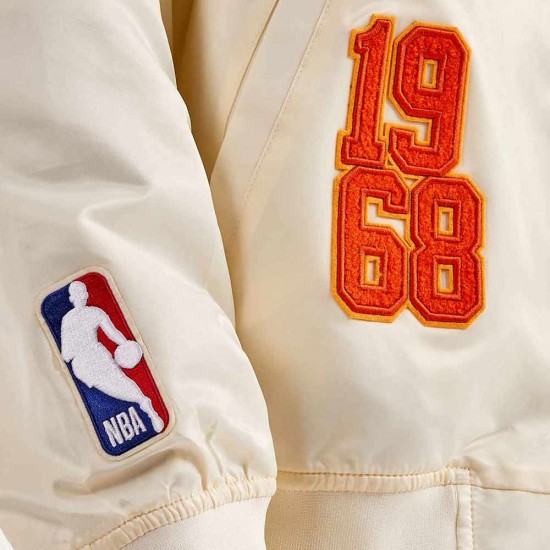 Phoenix Suns Off White Varsity Satin Jacket