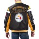 Pittsburgh Steelers Black Varsity Full-Zip Leather Jacket