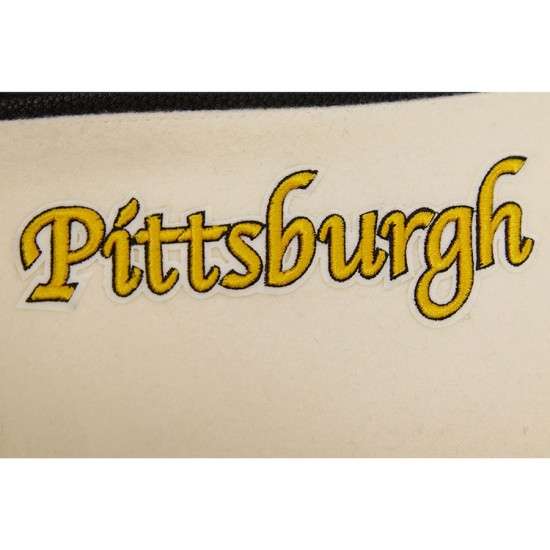 Pittsburgh Steelers Retro Classic Cream Wool Varsity Jacket