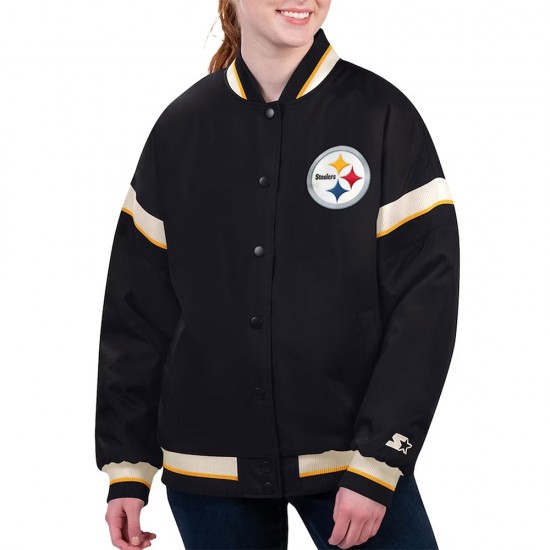 Pittsburgh Steelers Tournament Black Varsity Jacket