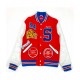 Playboi Carti Supreme Tiger Letterman Red and White Jacket