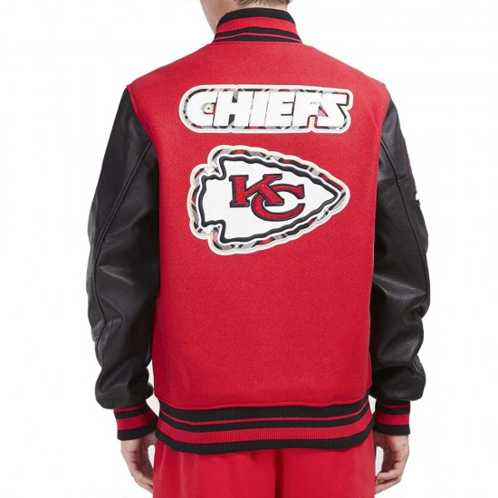 Prep Kansas City Chiefs Red and Black Varsity Jacket