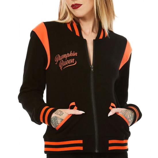 Pumpkin Queen Black Varsity Jacket