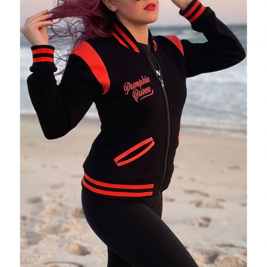 Pumpkin Queen Black Varsity Jacket