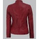 Rachel Womens Maroon Slim Fit Leather Jacket