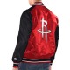 Red/Black Houston Rockets Renegade Varsity Satin Jacket