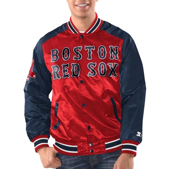 Red/Navy Boston Red Sox Renegade Varsity Satin Jacket