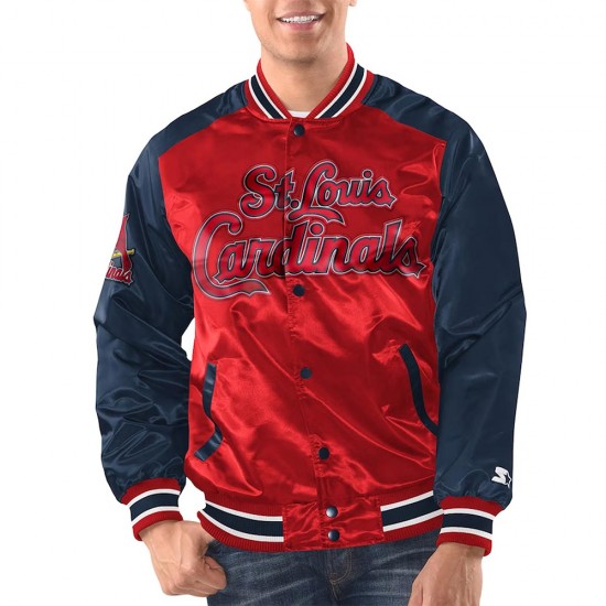 Red/Navy St. Louis Cardinals Renegade Varsity Satin Jacket