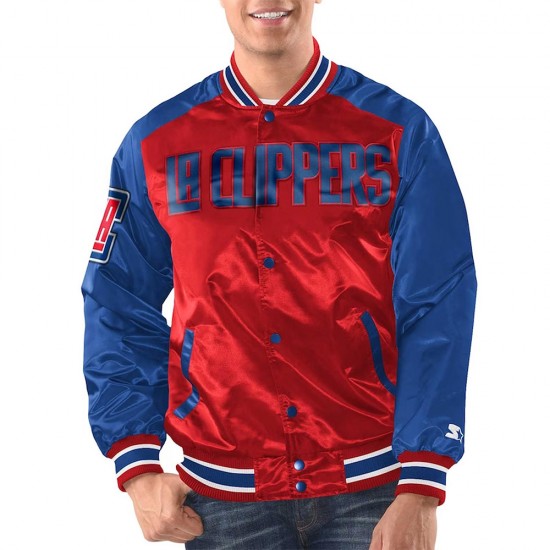 Red/Royal Los Angeles Clippers Renegade Varsity Satin Jacket