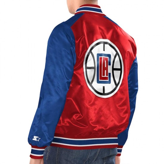 Red/Royal Los Angeles Clippers Renegade Varsity Satin Jacket