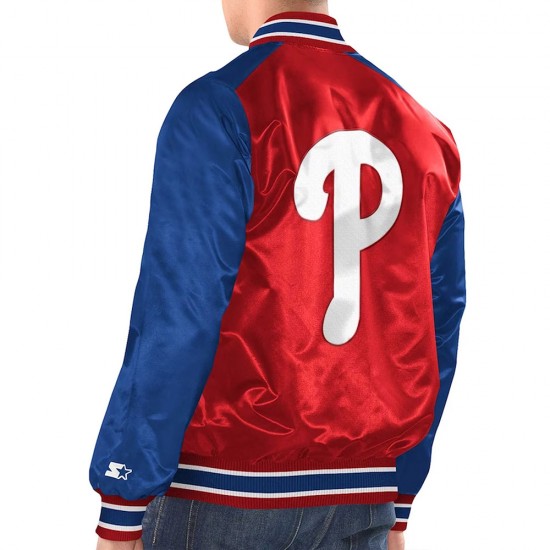 Red/Royal Philadelphia Phillies Varsity Satin Jacket