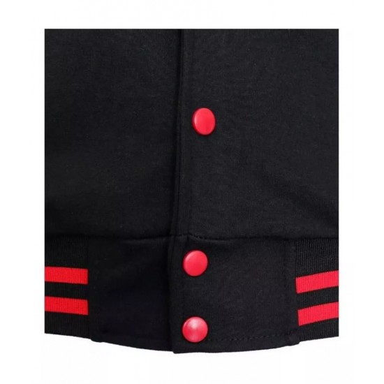 Red and Black Letterman Bomber Varsity Jacket