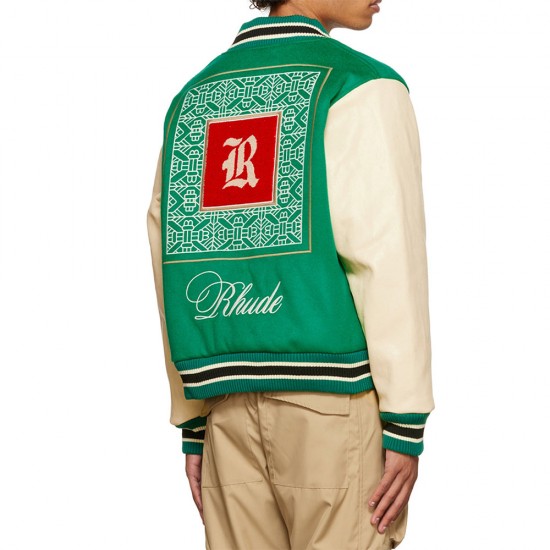 Rhude Green Varsity Jacket