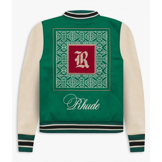 Rhude Green Varsity Jacket