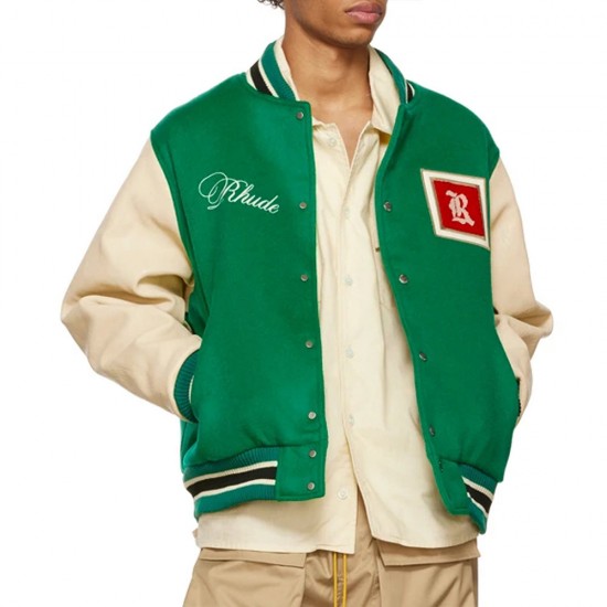 Rhude Green Varsity Jacket