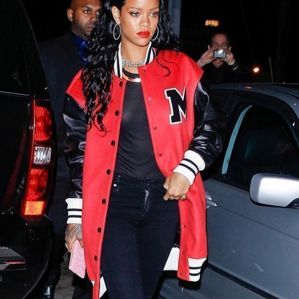 Rihanna Wore a Marni Multicolor Jacket and Marni Knitted Top with