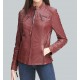 Rosemere Womens Red Casual Leather Jacket