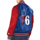 Royal/Red Philadelphia 76ers Renegade Varsity Satin Jacket