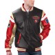 San Francisco 49ers Black Varsity Full-Zip Leather Jacket