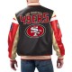 San Francisco 49ers Black Varsity Full-Zip Leather Jacket