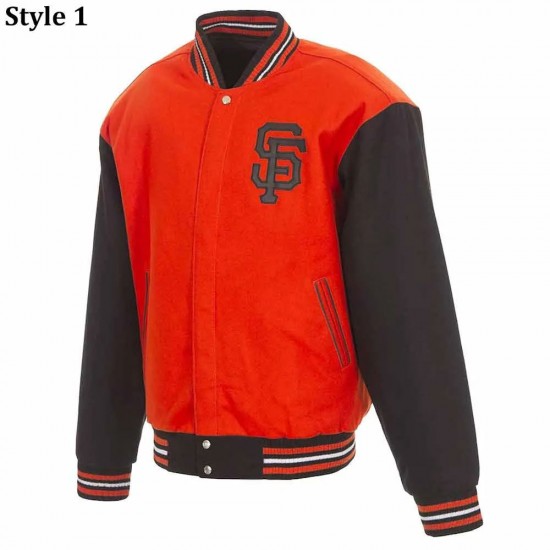 San Francisco Giants Varsity Orange/Black Wool Jacket