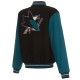 San Jose Sharks Teal and Black Varsity Wool Jacket