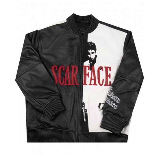 Scarface Tony Montana Bomber Leather Jacket