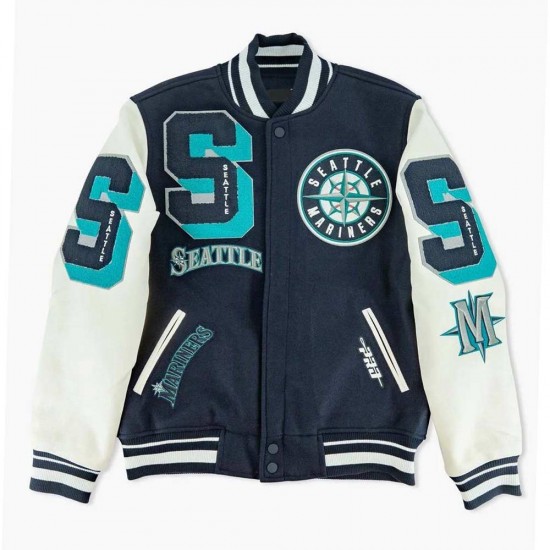 Sluggers Seattle Mariners Navy and White Varsity Jacket