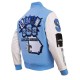 Spelman College Jaguars Homecoming Light Blue and White Wool Varsity Jacket