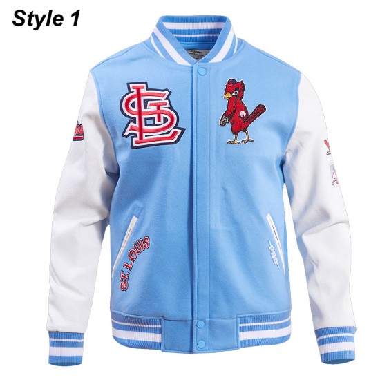 St. Louis Cardinals Retro Classic Rib Blue Wool Varsity Jacket